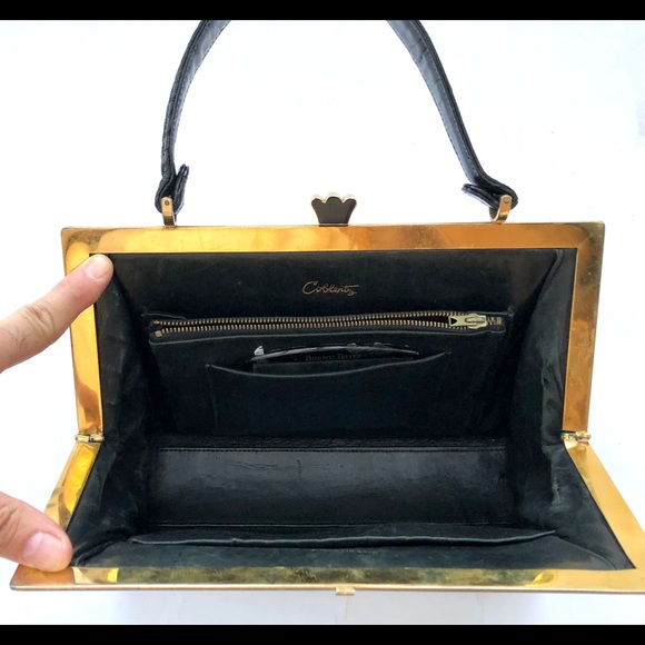 SOLD! Coblentz Women Alligator Black Handbag Purse - Picture 5 of 8